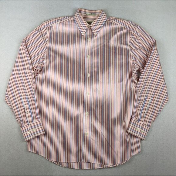 EDDIE BAUER - MEN'S STRIPED LONG SLEEVE DRESS SHIRT - WRINKLE RESISTANT - SIZE M - Picture 1 of 9